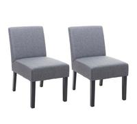 2x chaise de salle à manger HWC-F61, fauteuil lounge, tissu/textil gris foncé