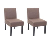 2x chaise de salle à manger HWC-F61, fauteuil lounge, tissu/textil marron