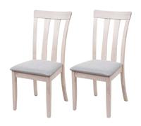 Mendler Chaise de salle à manger HWC-G46 – tissu, bois massif, châssis clair – Lot de 2, gris