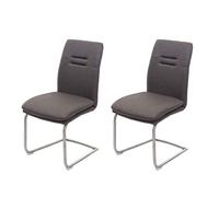 Mendler Lot de 2 Chaises de Salle à Manger - Gris-Brun