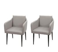 2x chaise de salle à manger HWC-H93, chaise de cuisine chaise longue similicuir taupe