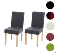 2x chaise de salle à manger Littau simili cuir gris mat pieds clairs