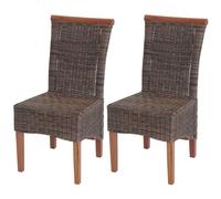 Mendler 2X Chaise de Salle à Manger Savona, Fauteuil, rotin - sans Coussin