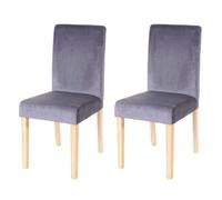 Mendler Lot de 2 chaises Littau - Tissu gris