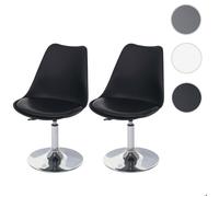 Mendler Chaise pivotante Malmö T501 Lot de 2, hauteur réglable, similicuir Noir