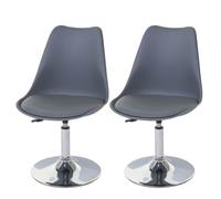 Mendler Chaise pivotante Malmö T501 – Réglable en hauteur, Similicuir – Gris foncé (Lot de 2)