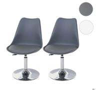 Mendler Chaise pivotante Malmö T501 – Réglable en hauteur, Similicuir – Gris foncé (Lot de 2)