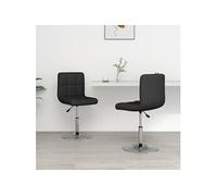 vidaXL 2x Chaises de Salle à Manger Chaises de Repas Chaises à Dîner Sièges de Cuisine Meubles de Bureau Intérieur Noir Similicuir Noir G