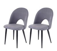 2x chaises de salle à manger HWC-D73, fauteuil, tissu gris foncé