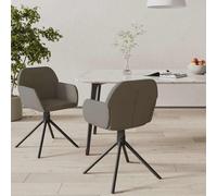 vidaXL Chaises pivotantes de salle à manger 2 pcs Gris foncé Velours