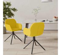 vidaXL Chaises pivotantes de salle à manger 2 pcs Jaune Velours