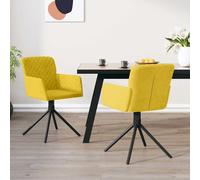 vidaXL Chaises pivotantes de salle à manger 2 pcs Jaune Velours 344797