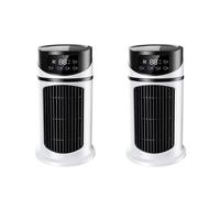2X Climatiseur Portatif Maison Refroidisseur D'Air Climatiseur Portatif pour Bureau 6 Vitesses Vent Noir Blanc