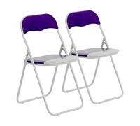 2x coloré rembourré chaises pliantes Bureau métallique Chambre salon Violet