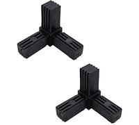 2x CONNECTEUR DE TUBE CARRE 25x1.5 A 3 VOIES ANGLE RACCORD PLASTIQUE PROFILE EMBOUT ETAGERE 25x25 25MM