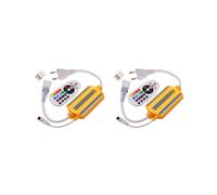 2X Contrôleur de Bande LED RGB 1500 W avec Variateur 16 Couleurs, Télécommande Infrarouge Sans Fil à 24 Touches, Prise UE, Étanche IP68