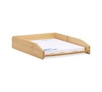 2X Corbeilles à Courrier Empilables, Papier Format A4, Bureau, Range-Documents & Lettres, Bambou, 6x25x33cm, Nature