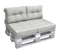 2X Coussin pour palette Outdoor Dossier ECO Elements, 60x40cm, Gris clair