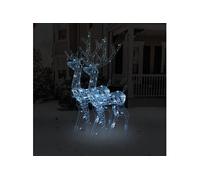 vidaXL Décorations de Noël Rennes lumineuses acrylique 120 cm blanc froid 2 pcs