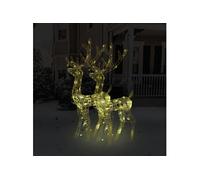 vidaXL 2x Décorations de Noël de Renne Ornement de Noël Rennes Lumineux Décoration de Fête Maison Intérieur Acrylique 120 cm