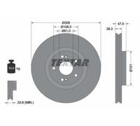 2x Disque de frein ventilé de l'extérieur 92174005 TEXTAR pour RENAULT LAGUNA II
