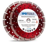 2x Disque diamant professionnel 230mm Disque diamant Turbo pour béton segment 10mm