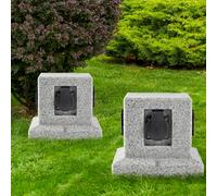 2x distributeur extérieur 4 boîtiers de prises cube pierre optique terrasses de jardin alimentation électrique gris