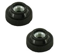 2x ECROU MOLETE PLASTIQUE INSERT ACIER M4 M5 M6 MOLETTE ROULETTE SERRAGE RAPIDE FILETE NOIR (Diamètre M4)