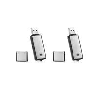 2X Enregistreur Vocal USB 32G Clé USB Enregistreur Audio Vocal NuméRique Rechargeable pour Enregistrement D'Interview de RéUnion sur PC