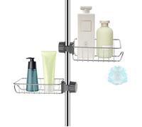 2x Étagère Douche Sans Percage Inox, Étagère Salle de Bain Télescopique Inoxydable, Tablette Support Douche, Porte Savon Barre Dou