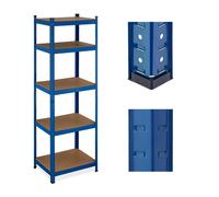 Relaxdays 2 étagères bleues robustes à 5 niveaux