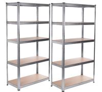 2x étagères métalliques 175 kg x5 180x90x40 cm GreenBlue galvanisées pliables