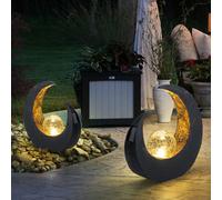 2x ETC-Shop Lampes Solaires LED Extérieur Jardin Terrasse Boule Crackle Verre