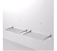 2x Séchoir à linge mural, Séchoir à linge pour murs, verrouillable Corde à linge pour l'intérieur et l'extérieur en aluminium et acier, Foxydry Fold 60 cm