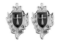 2x exquise couronne bouclier broche broche châle broche chemise pour croix médaille collier clip pour femmes hommes mariage Pa épingles pour vestes en jean
