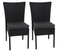 Mendler Lot de 2 fauteuils de jardin résine tressée - Noir