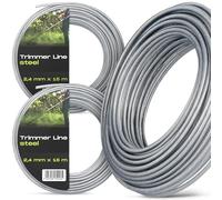2x Fil Coupe-Bordure 2,4 mm 15 m Nylon Renforcé Acier Tondeuse Débroussailleuse Bobine Tondeuse Bordures Trimmer Ligne Jardin Résistant Haute Performance Longue Durée