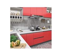 2x Films Autoadhésifs pour Meubles Films Autocollants pour Porte Fenêtre Mur Mobilier Résistants à l'Humidité Opaque Rouge 500x90 cm PVC 3059653