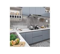 2x Films Autoadhésifs pour Meubles Films Autocollants pour Porte Fenêtre Mur Mobilier Résistants à l'Humidité Opaque Gris 500x90 cm PVC