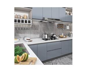 2x Films Autoadhésifs pour Meubles Films Autocollants pour Porte Fenêtre Mur Mobilier Résistants à l'Humidité Opaque Gris 500x90 cm PVC