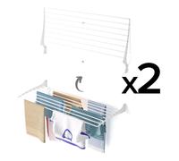 2x Foxydry Fold - Séchoir à linge mural pliable en aluminium, moderne et robuste