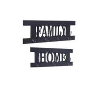 2x garderobe murale HWC-C60 Home et Family style shabby chic 60x21cm gris foncé