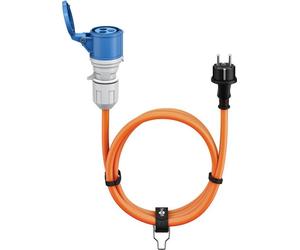 2x Goobay 76219 Câble adaptateur CEE, prise à contact de protection sur prise CEE femelle, 5 m, 5 m, orange - Câble de camping pour l'extérieur, 16 A / 230 V