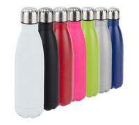 2x Gourde inox bouteille eau acier inoxydable 0,5 litre isotherme froid chaud, blanc