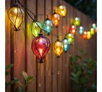 2x Lampe solaire LED Guirlande lumineuse Ballons Lampe d'extérieur Décoration de jardin multicolore L 380 cm