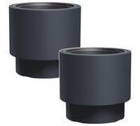 2x HEOS pot de fleurs antigel anthracite contenu 40L avec 20L insert DBHEN400-S433