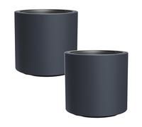 2x HEOS pot de fleurs résistant au gel - anthracite avec insert Contenu 31 L DBHER470
