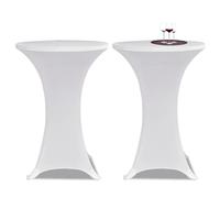 2x Housse de Table Ø80cm Blanc Extensible Décoration Table Mariage vidaXL