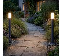 2x Inox Support Lampes Extérieur Éclairage Jardin Cour Stand Lumières Anthracite