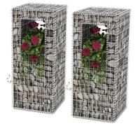 Jardinière/Poteau De Panier Gabion 2 Pcs Acier 50x50x120 Cm